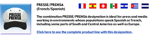 PRESSE/PRENSA designation